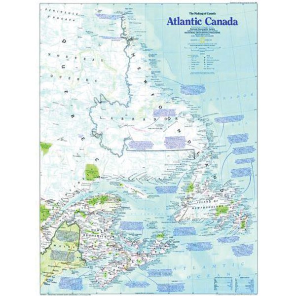 National Geographic Mapa regional Canadá Atlântico