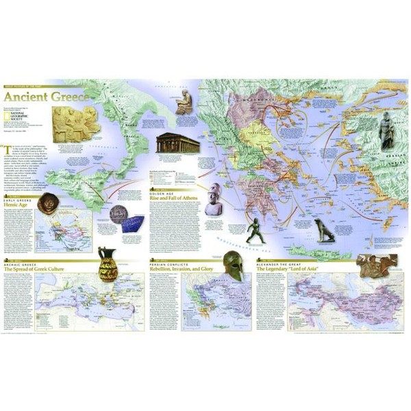 National Geographic Mapa Grécia - 2 lados