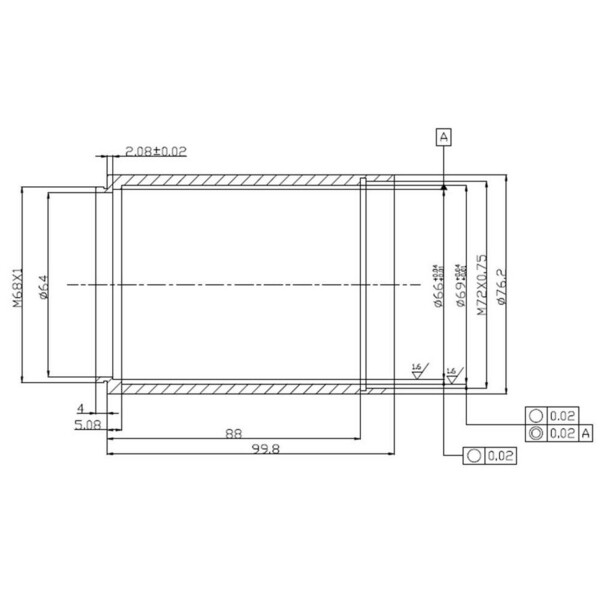 TS Optics Corretor de coma para telescópios Newtonianos Riccardi design 3"