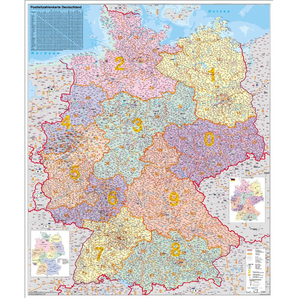 Stiefel Mapa de código postal de toda a Alemanha
