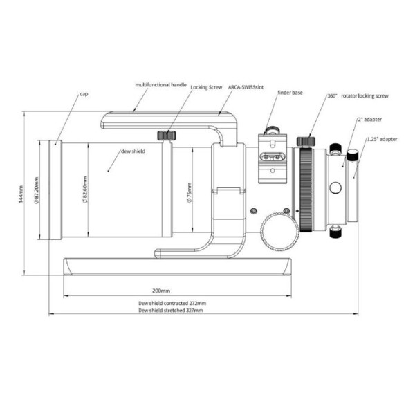 Sharpstar Refrator apocromático AP 61/270 EDPH II OTA