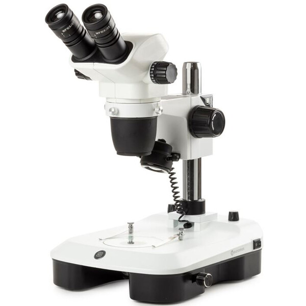 Euromex Microscópio estéreo zoom NZ.1902-M, 6.7-45x, Säule,  Auf-u. Durchlicht, bino, Spiegel f. Dunkelfeld, Embryologie