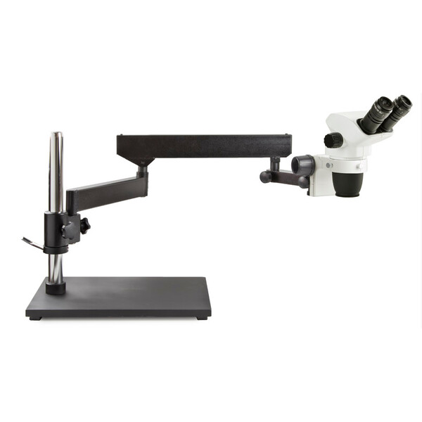 Euromex Microscópio estéreo zoom NZ.1702-AP, 6,5-55x, braço articulado, placa de base, bino