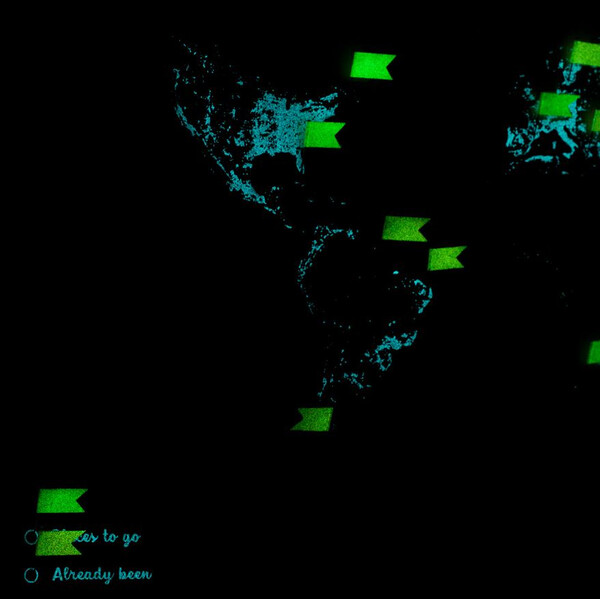 Miss Wood Mapa mundial Woody Map Fluor XL