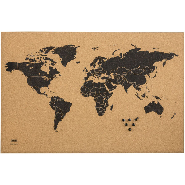 Idena Mapa mundial World map on cork