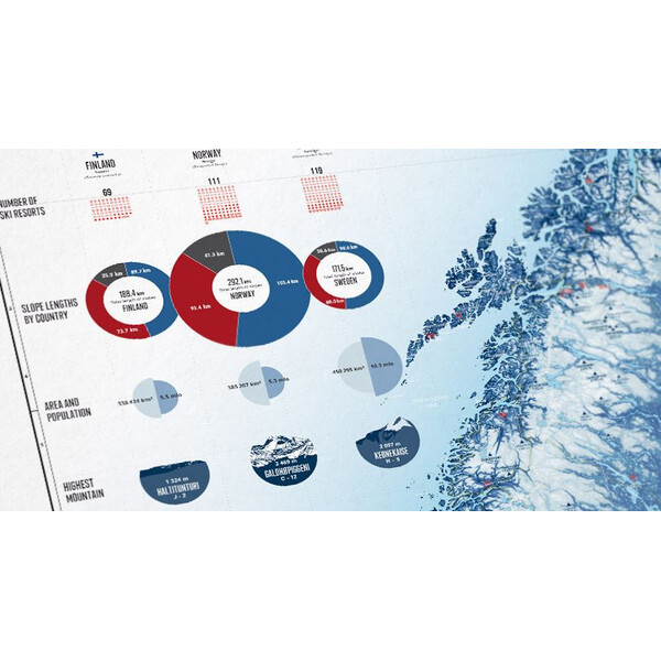 Marmota Maps Mapa regional Ski Resorts of Scandinavia