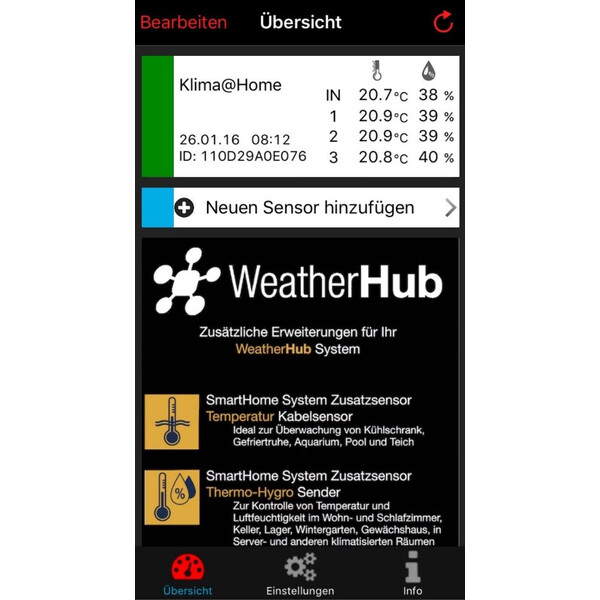 TFA Estação meteorológica Conjunto inicial WeatherHub com termo-higrómetro sem fios