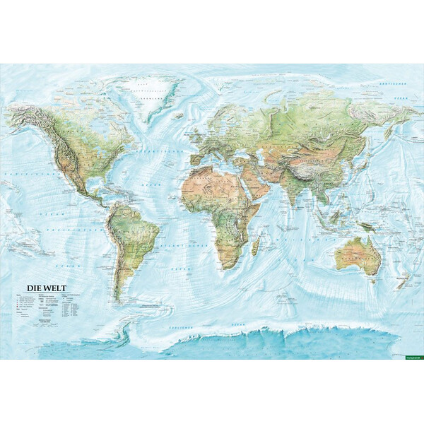 freytag & berndt Mapa mundial fisicamente e politicamente