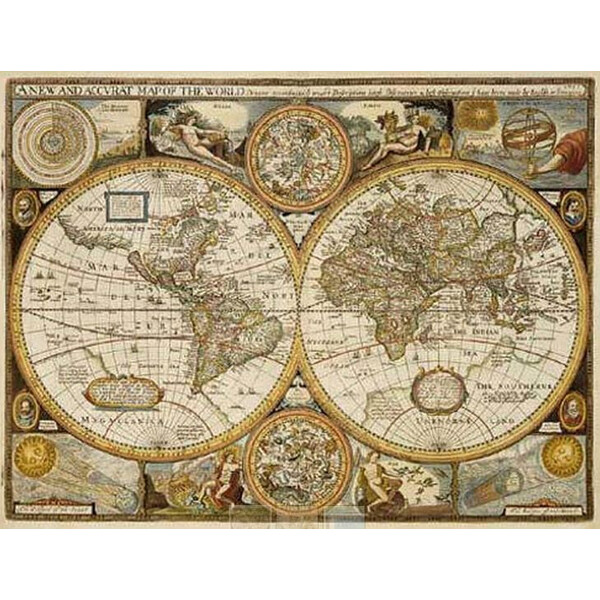 freytag & berndt Mapa mundial Antiguidade John Speed 1651 (91 x 69 cm)