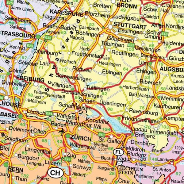 freytag & berndt mapa de continente Europe political with metal bars