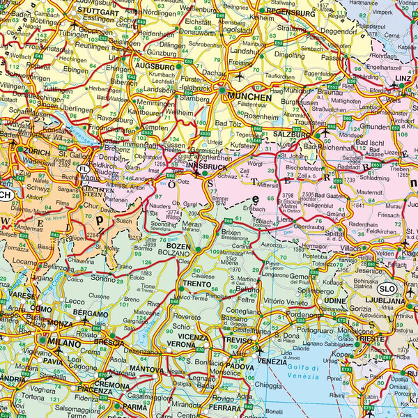 freytag & berndt mapa de continente Europa (172 x 123 cm)