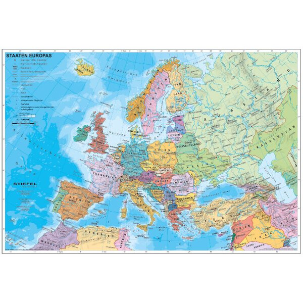 Stiefel mapa de continente Europa política