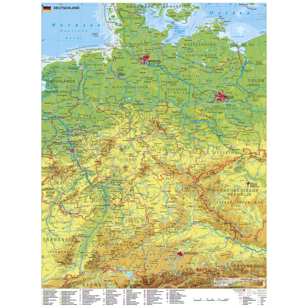 Stiefel Mapa Alemanha com sítios do Património Mundial da UNESCO