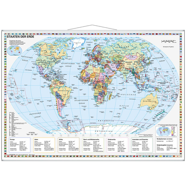 Stiefel Mapa mundial Staaten der Erde (95 x 66 cm)