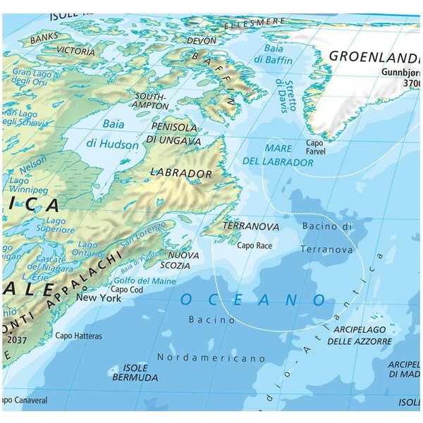Libreria Geografica Mapa mundial Planisfero fisico e politico
