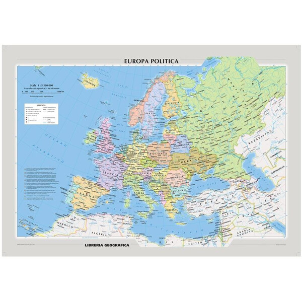 Libreria Geografica mapa de continente Europa fisica e politica