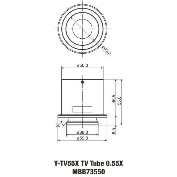 Nikon Adaptador de câmera Y-TV55 TV Zwischentubus für C-0,55x