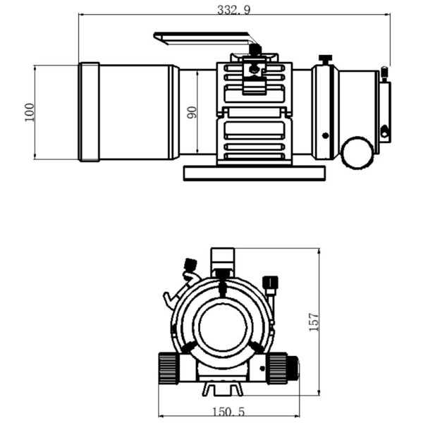 Omegon Refrator apocromático Pro APO AP 76/418 Triplet ED OTA