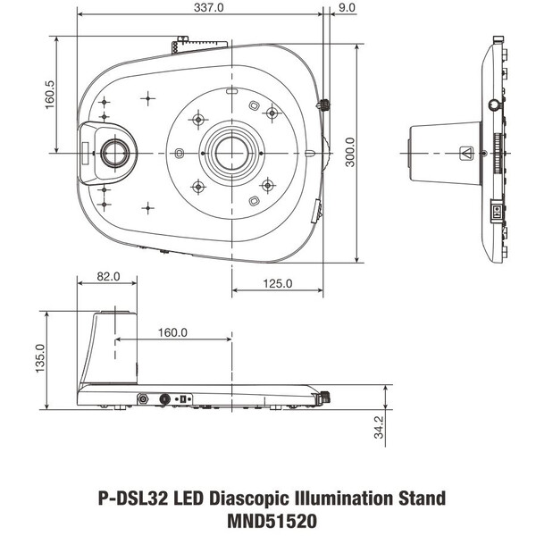 Nikon P-DSL32 Base simples de LED para luz transmitida com pilar