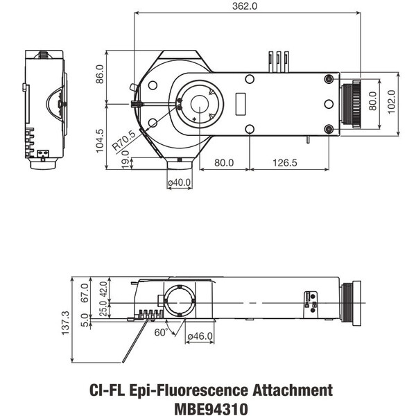 Nikon Fixação de epi-fluorescência Ci-FL