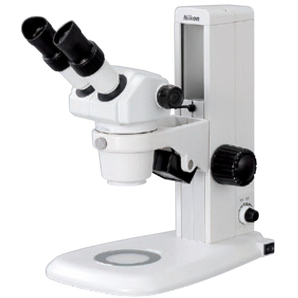 Nikon Microscópio estéreo zoom SMZ445, bino, 0.8x-3.5x, 45°, FN21, L.D.100mm, luz incidente e trasmitida, LED