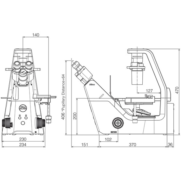 Nikon Microscópio invertido Mikroskop ECLIPSE TS2, invers, trino, PH, FL, w/o objectives