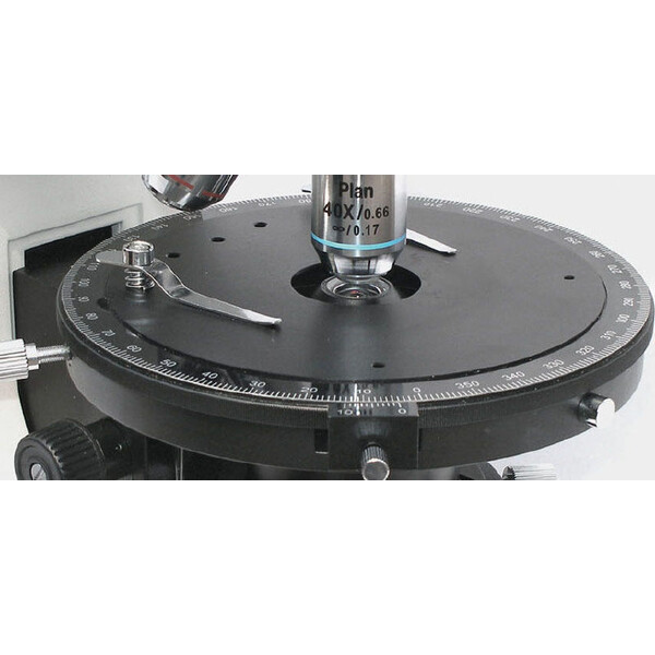Kern Microscópio OPN 184, POL, trino, plano Inf, 40x-400x, Luz refletida, HAL, 100W