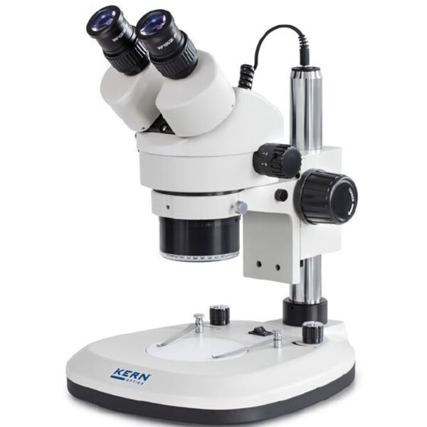 Kern Microscópio estéreo zoom OZL 466, trino, Ringl., Greenough, 0,7-4,5x, HWF10x20, 3W LED
