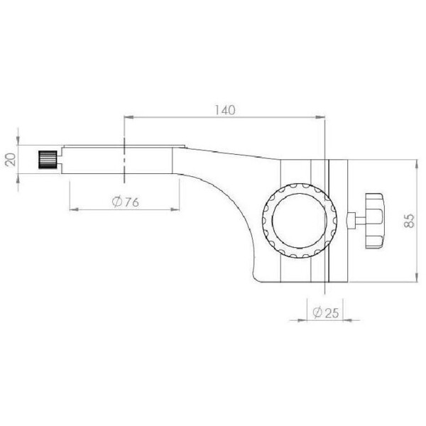 Kern Microscópio estéreo zoom OZM 912, bino, 7x-45x, HSWF 10x23 mm, Stativ, Einarm (430 mm x 385 mm) m. Tischplatte, Ringlicht LED 4.5 W