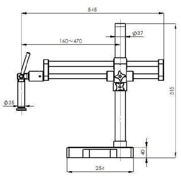 Kern Microscópio estéreo zoom OZM 932, bino, 7-45x, HSWF 10x23 mm, Tripé braço duplo, 430x480mm, w. tampo da mesa, Anel de luz LED 4.5 W