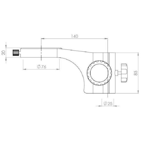 Kern Microscópio estéreo zoom OZM 932, bino, 7-45x, HSWF 10x23 mm, Tripé braço duplo, 430x480mm, w. tampo da mesa, Anel de luz LED 4.5 W