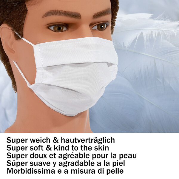 Masketo Máscara facial branca em poliéster - 5 peças