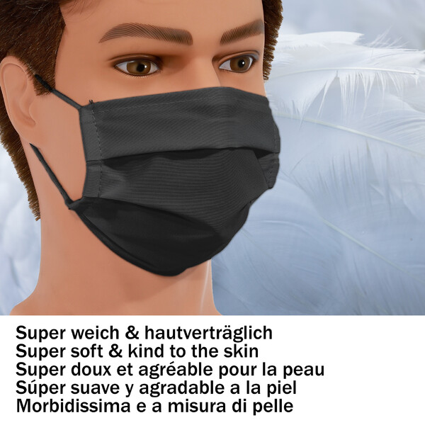Masketo Máscara facial preta em poliéster - 5 peças