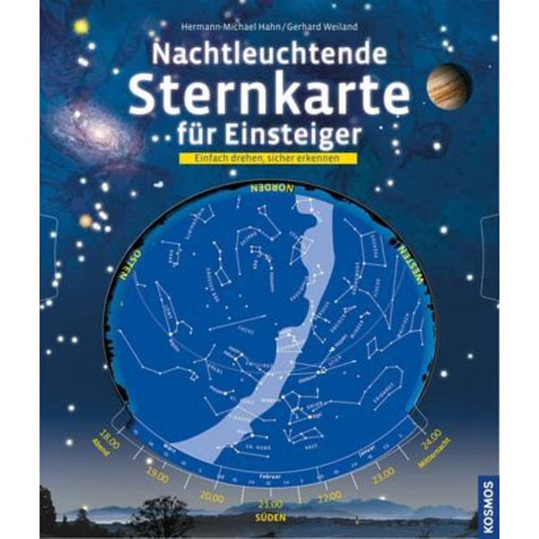 Kosmos Verlag Carta de estrelas Mapa celeste luminoso para iniciantes