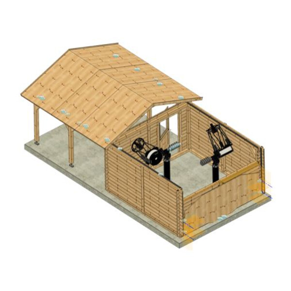 Dome Parts Observatórios de teto retrátil GreenLine Mega com proteção de madeira