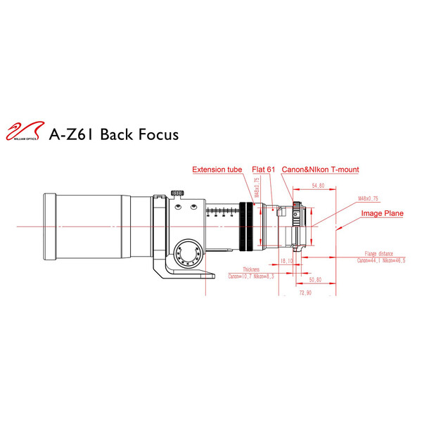 William Optics Refrator apocromático AP 61/360 ZenithStar ZS61 II OTA