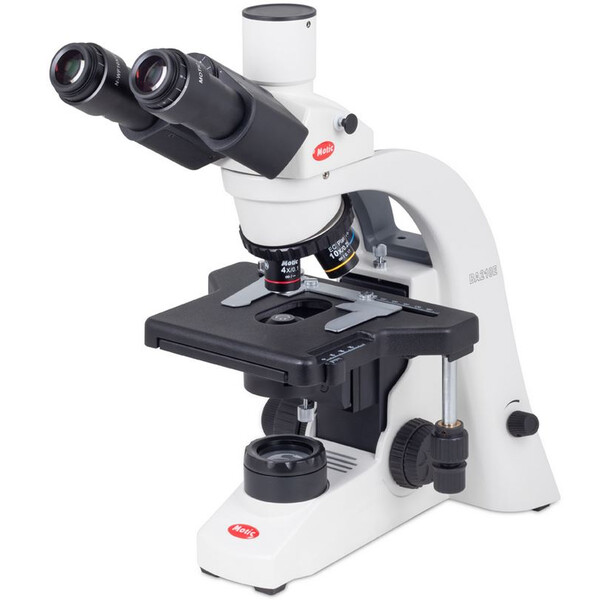 Motic Microscópio BA210E trino, infinito, plano EC, achro, 40x-400x, Hal,