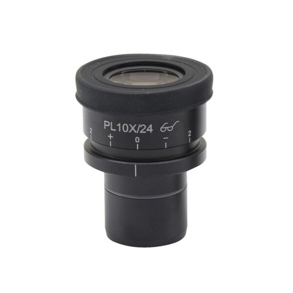 Optika Ocular PL10x/24, ângulo de visão elevado, focalizável, com Viseiras para oculares - M-880