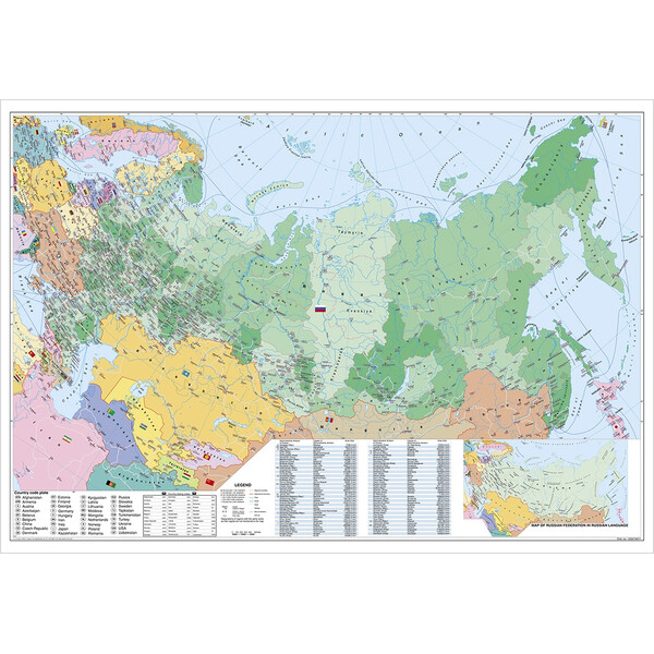 Stiefel Mapa político da Rússia e da Europa de Leste com códigos postais