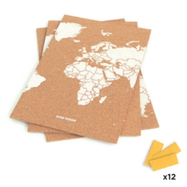 Miss Wood Mapa mundial Puzzle Map M - White