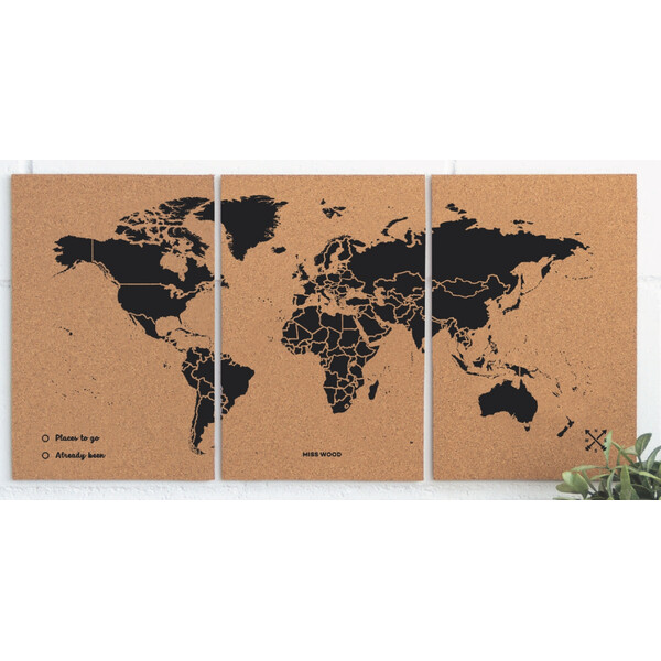 Miss Wood Mapa Puzzle M - Preto
