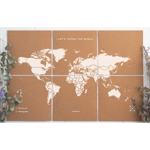 Miss Wood Mapa mundial Puzzle Map XL - White