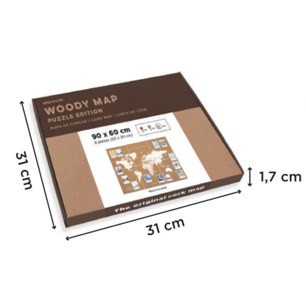 Miss Wood Mapa mundial Puzzle Map XL - White