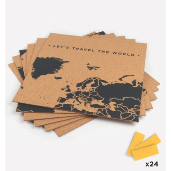 Miss Wood Mapa mundial Puzzle Map XL - Preto