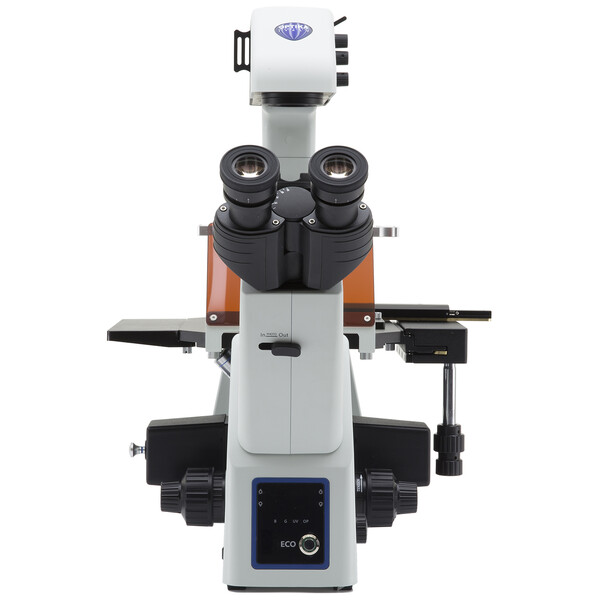 Optika Microscópio IM-5FLD-EU, trino, invertido, FL-LED, sem objectivas, UE