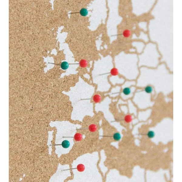 Miss Wood Mapa mundial Woody Map Natural Cork XXXL white