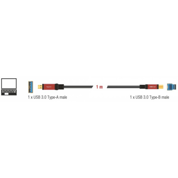 PegasusAstro Cabo USB Premium 1x USB3.0 Tipo B 1m