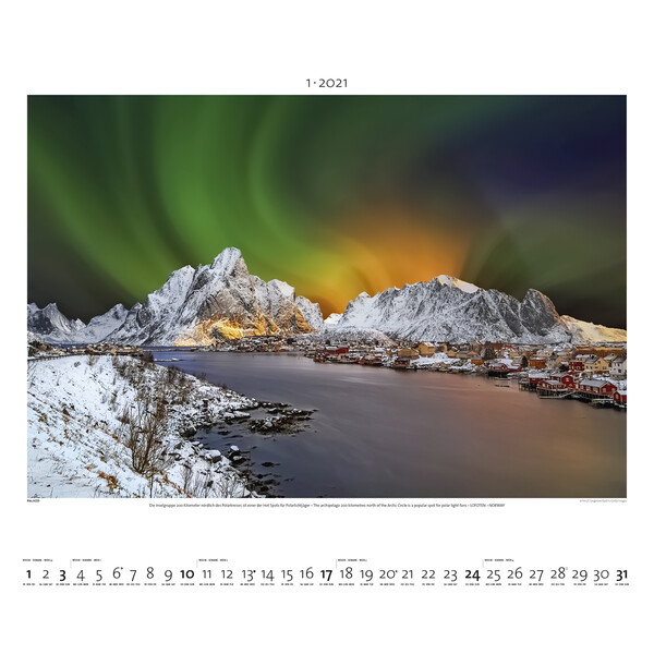 Palazzi Verlag Calendário Aurora Borealis 2021