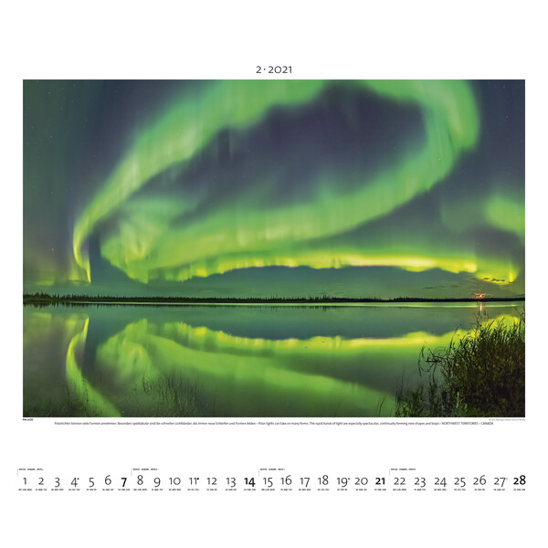 Palazzi Verlag Calendário Aurora Borealis 2021