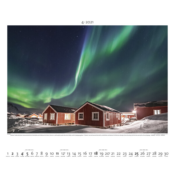 Palazzi Verlag Calendário Aurora Borealis 2021